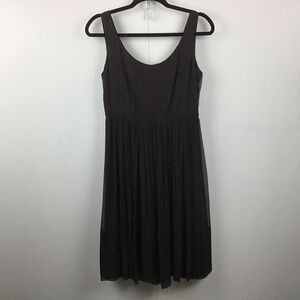 J Crew brown fully lined silk dress. Size 6.